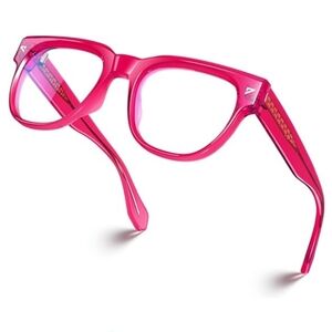 Square Blue Light Blocking Glasses Anti Glare Computer Red Frame Eyeglasses